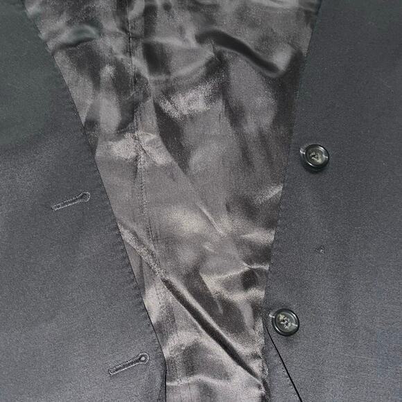 Pronto Wool Uomo Platinum Men's Luxury Black Blazer Size 42 Career Wedding Prom - Picture 4 of 4